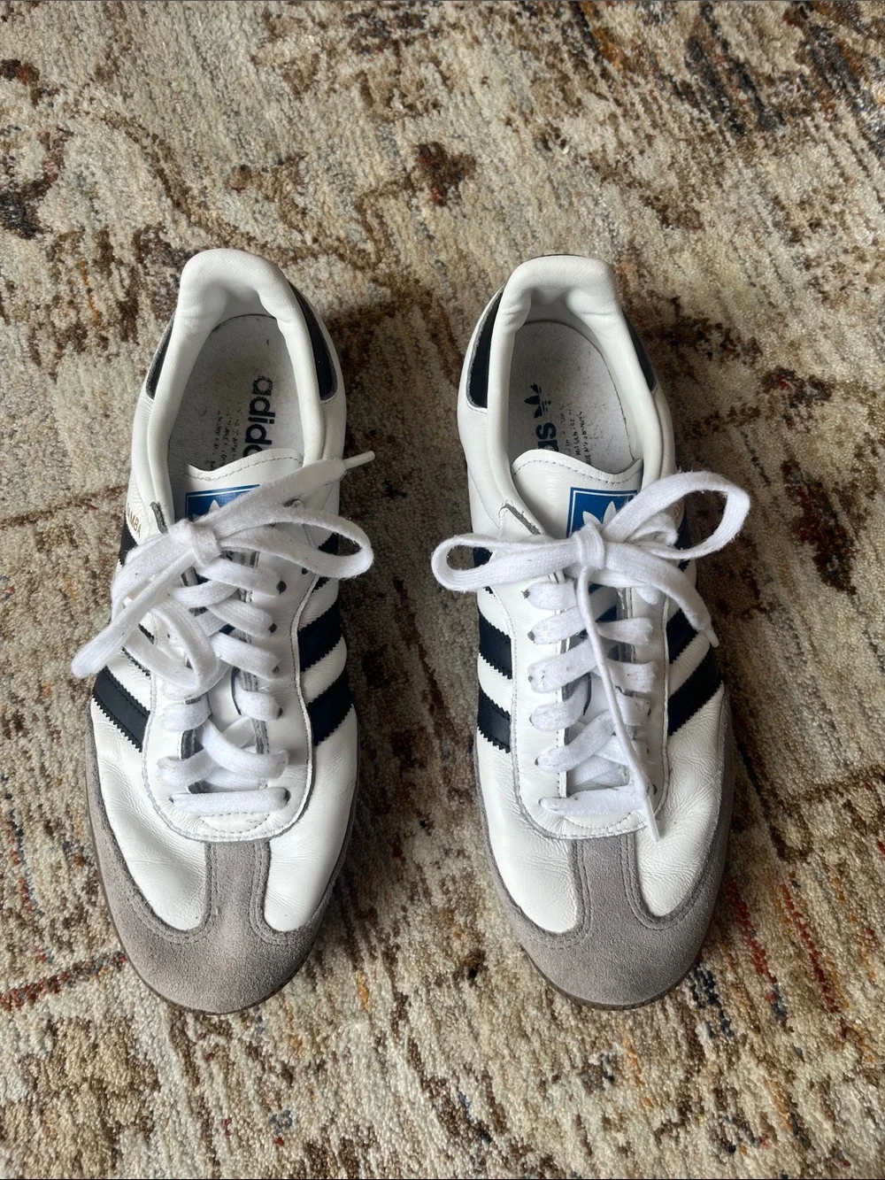 adidas Samba Leather Sneakers in White, Black, Gray